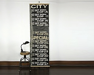 vintage bus destination roll