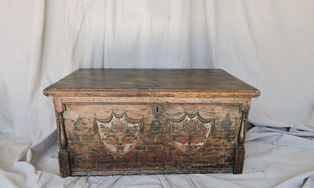 Antique English Dowry Chest quintessential duckeggBLUE