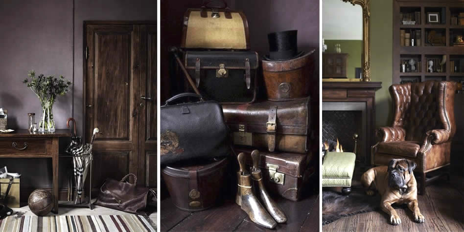 interior detail with vintage suitcases for sale