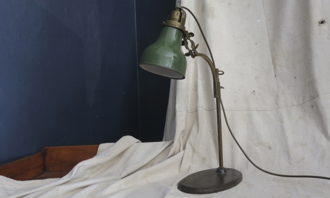 Vintage French Desk Lamp quintessential duckeggBLUE