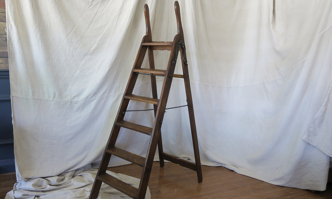 Vintage Simplex AFrame Timber Step Ladder quintessential duckeggBLUE