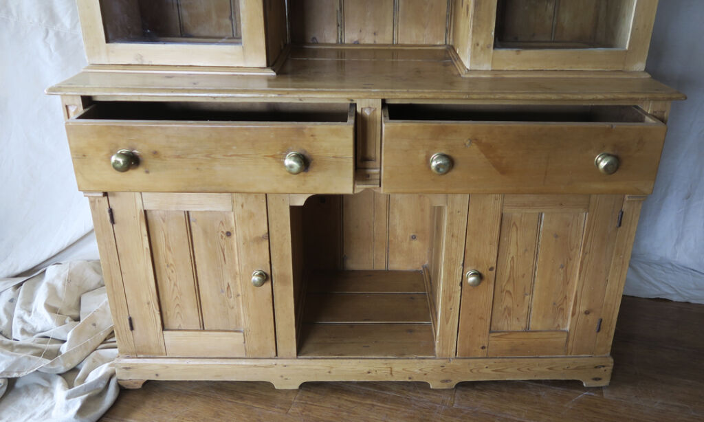 English Antique Pine Farmhouse Dresser quintessential duckeggBLUE