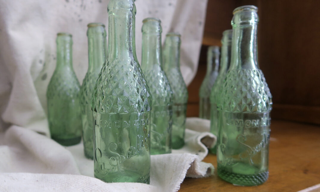 Vintage French Lemonade Bottles quintessential duckeggBLUE