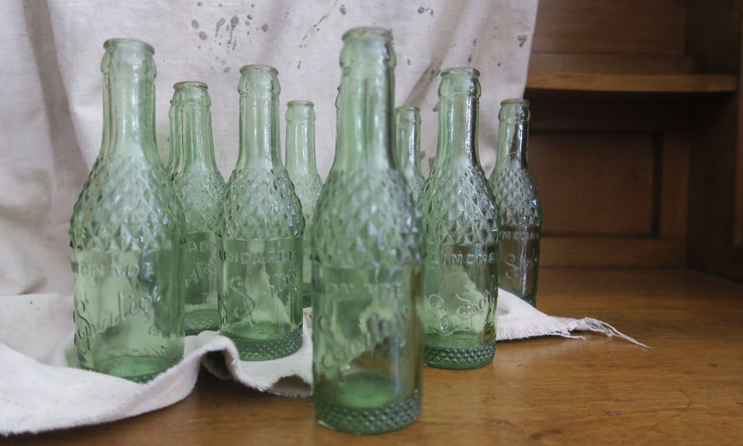 Vintage French Lemonade Bottles quintessential duckeggBLUE