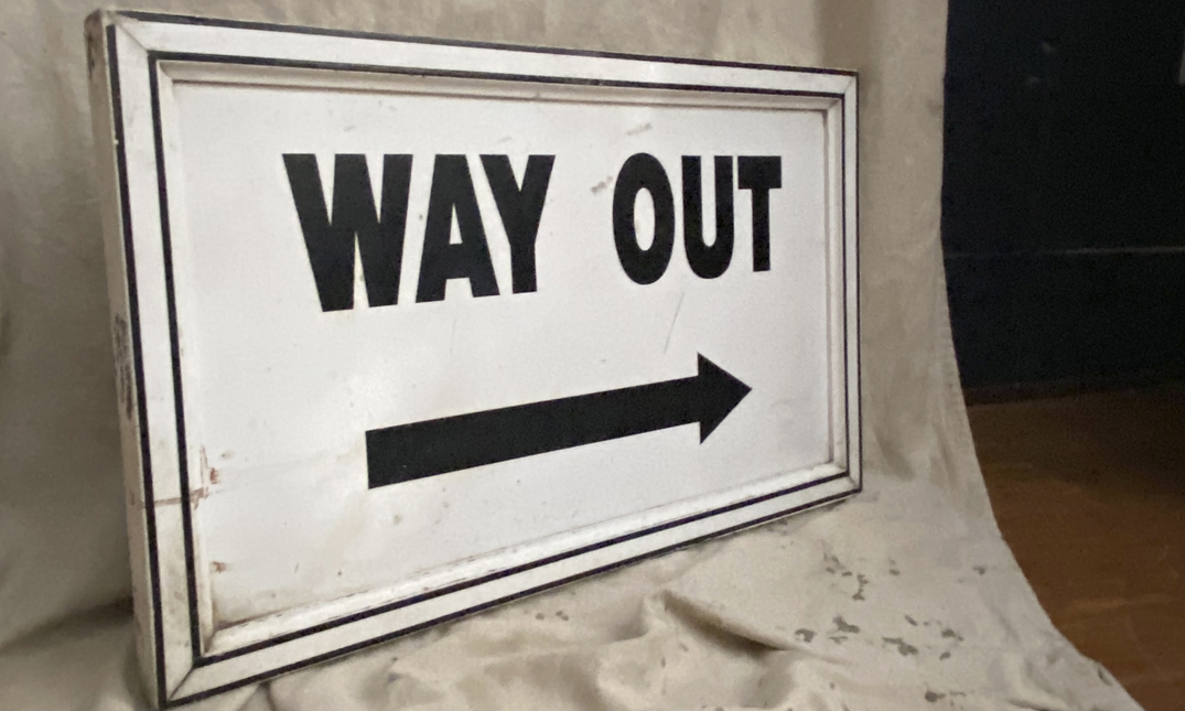 Vintage Way Out Railway Station Sign