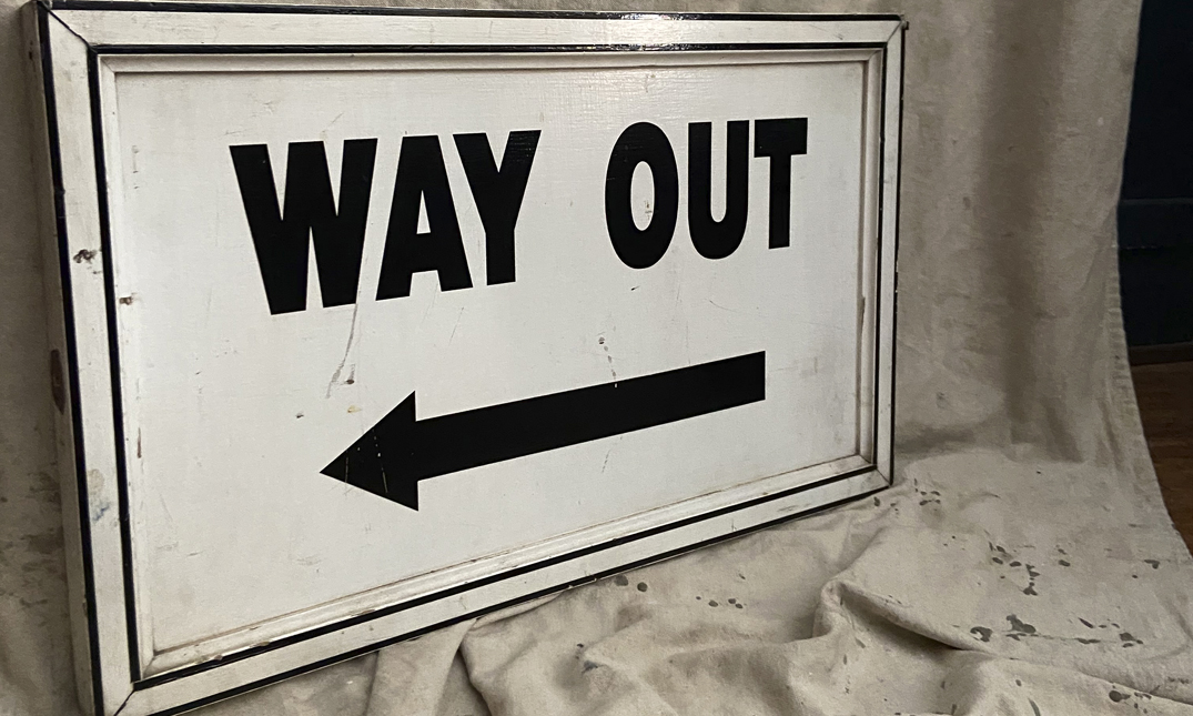 Vintage Way Out Railway Station Sign