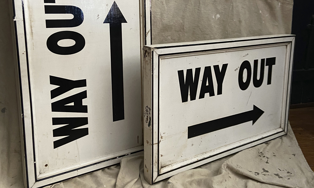 Vintage Way Out Railway Station Sign