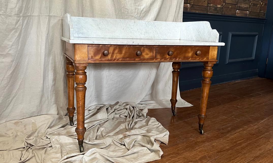 Antique Marble Top Wash Stand | Quintessential DuckeggBLUE