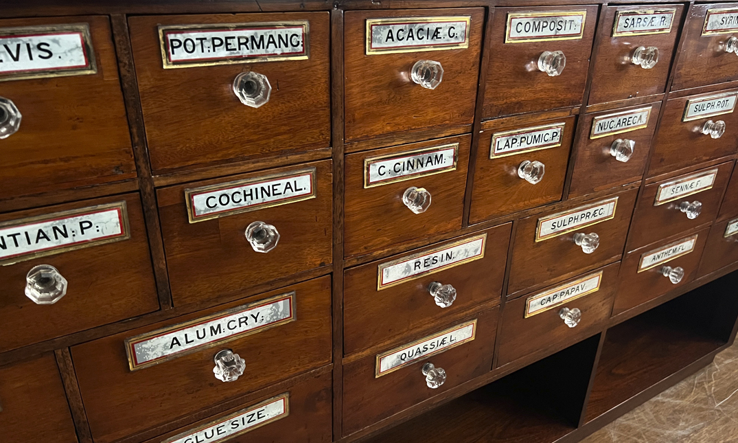 Pharmacists Antique Apothecary quintessential duckeggBLUE