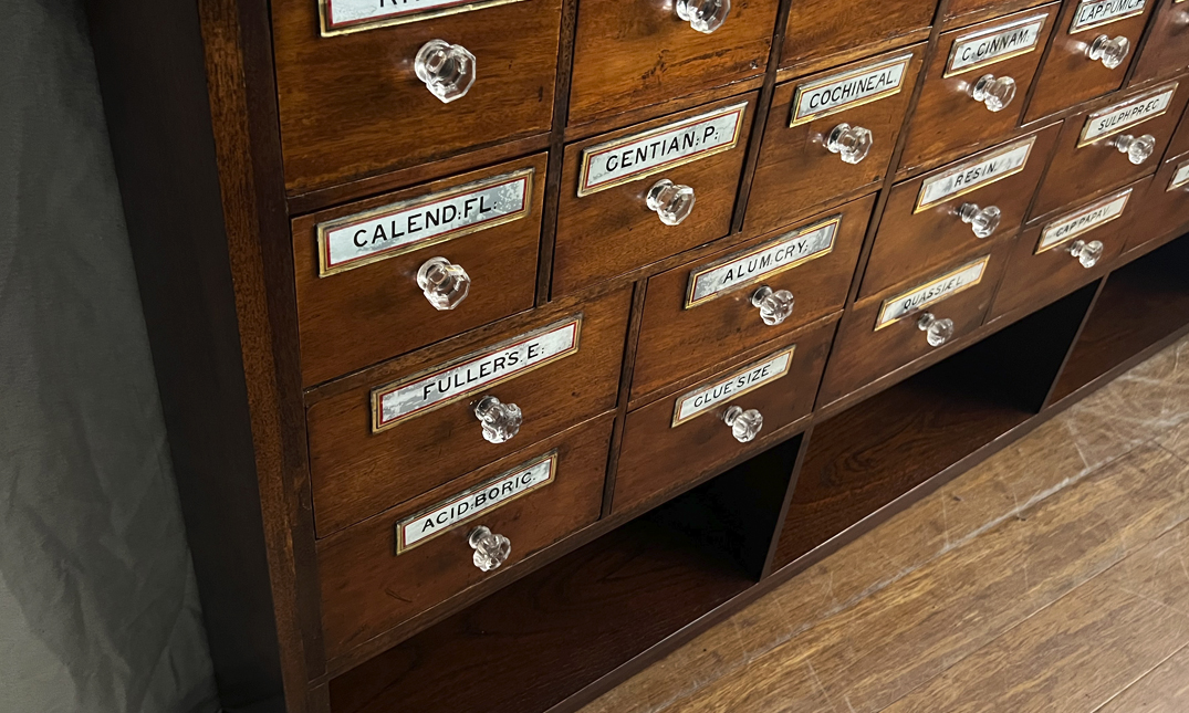 Pharmacists Antique Apothecary quintessential duckeggBLUE