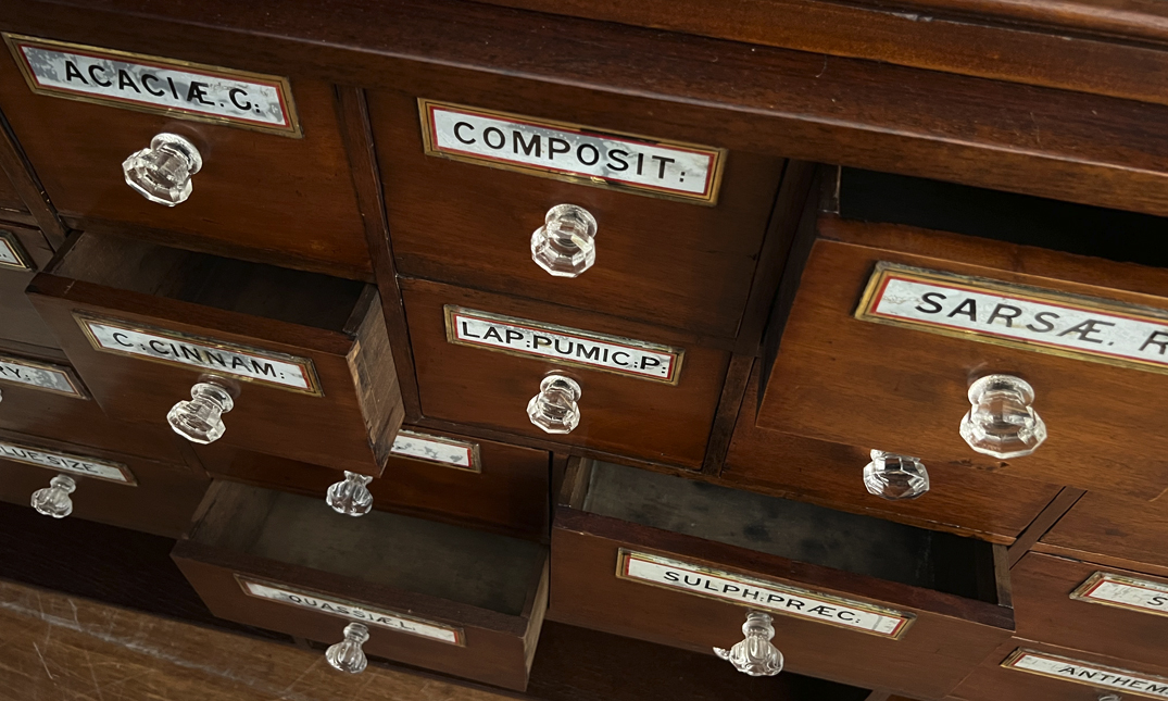 Pharmacists Antique Apothecary quintessential duckeggBLUE