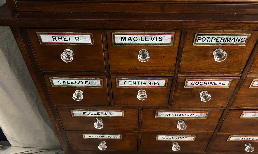 Pharmacists Antique Apothecary quintessential duckeggBLUE